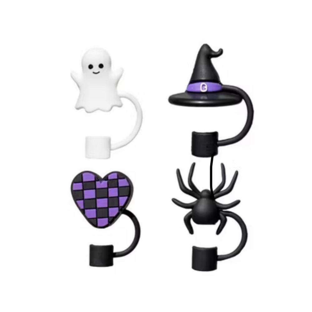 NEW!! Char Charms Spooky Halloween Straw Topper 4 Pack Set (NWT) - Picture 2 of 6